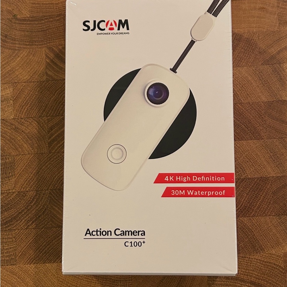 White Action Camera C100+ – 4K Waterproof Video